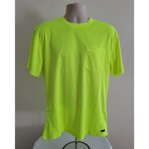 SMITH'S WORKWEAR Pocket T-shirt Neon Yellow/Green High Visibility-- Sz Lg